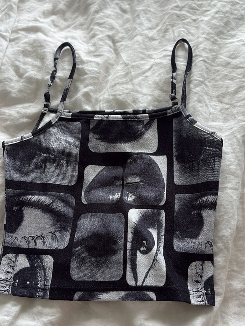 Black & White Photo-Print Cami Tank Top